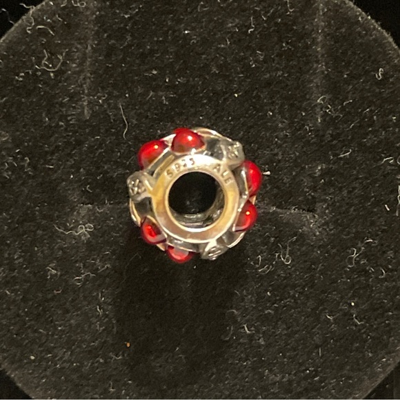 Authentic Retired Sterling Silver Pandora Cherries Charm with Red Enamel 🍒 - Picture 4 of 4